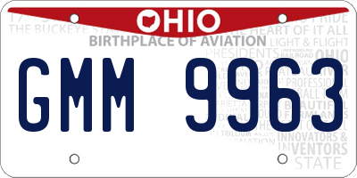 OH license plate GMM9963