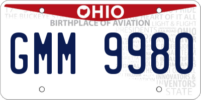 OH license plate GMM9980