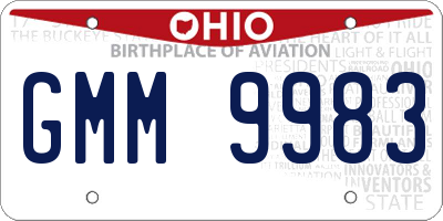 OH license plate GMM9983