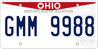 OH license plate GMM9988