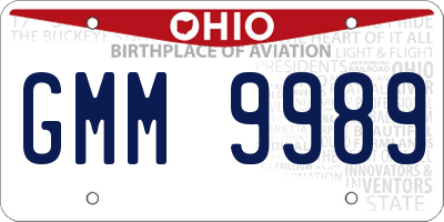 OH license plate GMM9989