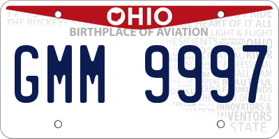 OH license plate GMM9997