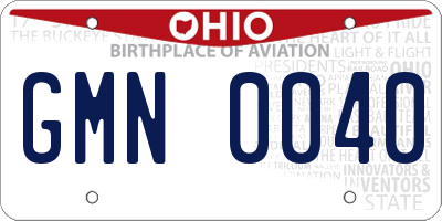 OH license plate GMN0040