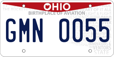OH license plate GMN0055