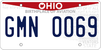 OH license plate GMN0069
