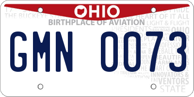 OH license plate GMN0073