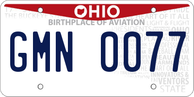 OH license plate GMN0077