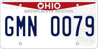 OH license plate GMN0079