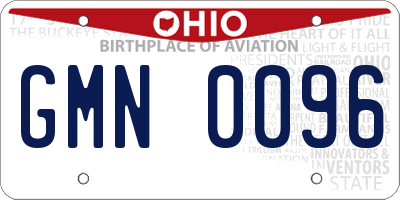 OH license plate GMN0096