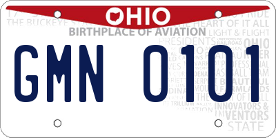 OH license plate GMN0101