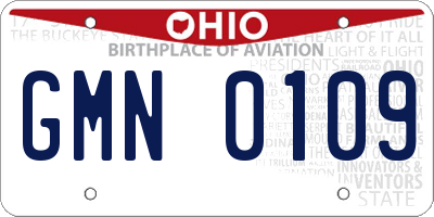 OH license plate GMN0109