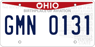 OH license plate GMN0131