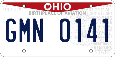 OH license plate GMN0141