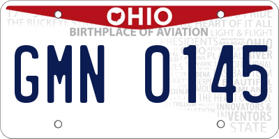 OH license plate GMN0145