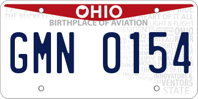 OH license plate GMN0154