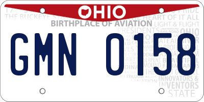OH license plate GMN0158