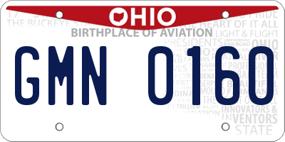 OH license plate GMN0160