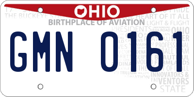 OH license plate GMN0161