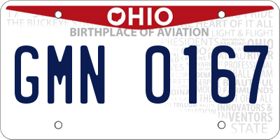 OH license plate GMN0167