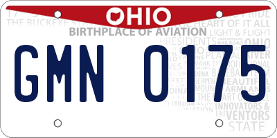 OH license plate GMN0175