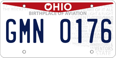 OH license plate GMN0176