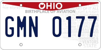 OH license plate GMN0177
