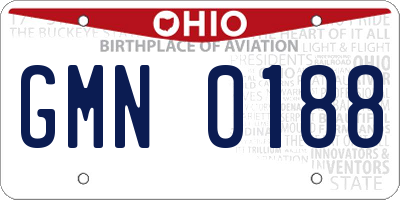 OH license plate GMN0188