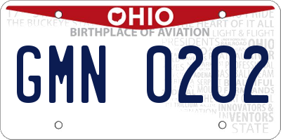 OH license plate GMN0202