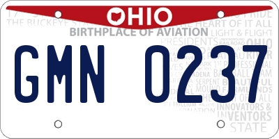 OH license plate GMN0237