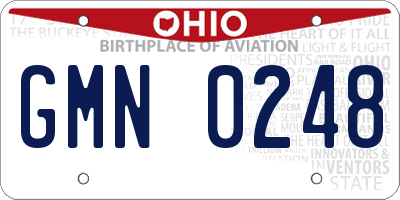OH license plate GMN0248