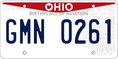 OH license plate GMN0261