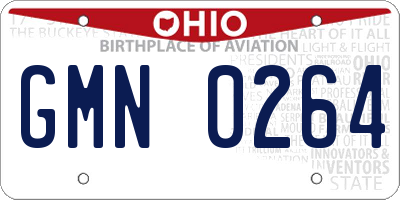 OH license plate GMN0264