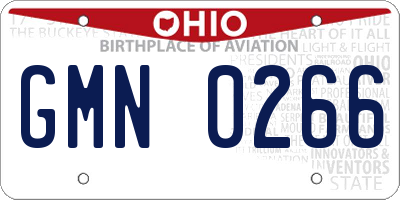 OH license plate GMN0266
