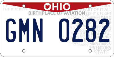 OH license plate GMN0282