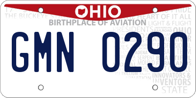 OH license plate GMN0290