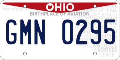 OH license plate GMN0295