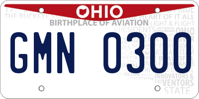 OH license plate GMN0300
