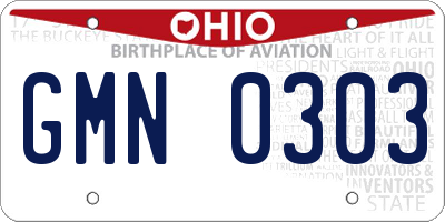 OH license plate GMN0303