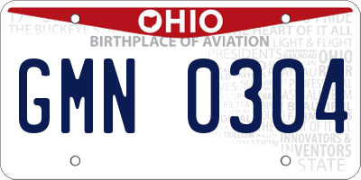 OH license plate GMN0304