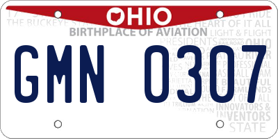 OH license plate GMN0307