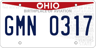 OH license plate GMN0317