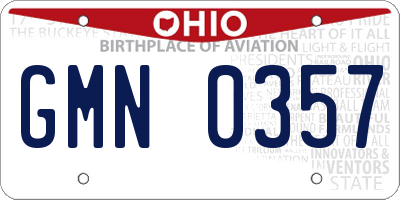 OH license plate GMN0357