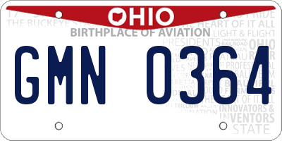 OH license plate GMN0364