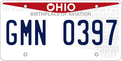 OH license plate GMN0397