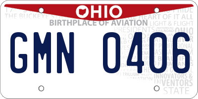 OH license plate GMN0406
