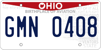 OH license plate GMN0408
