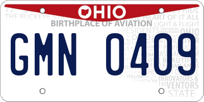 OH license plate GMN0409