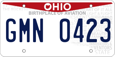OH license plate GMN0423