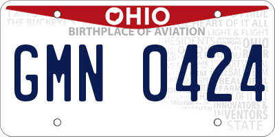 OH license plate GMN0424