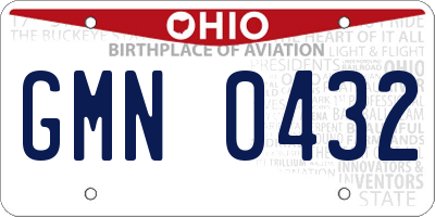 OH license plate GMN0432